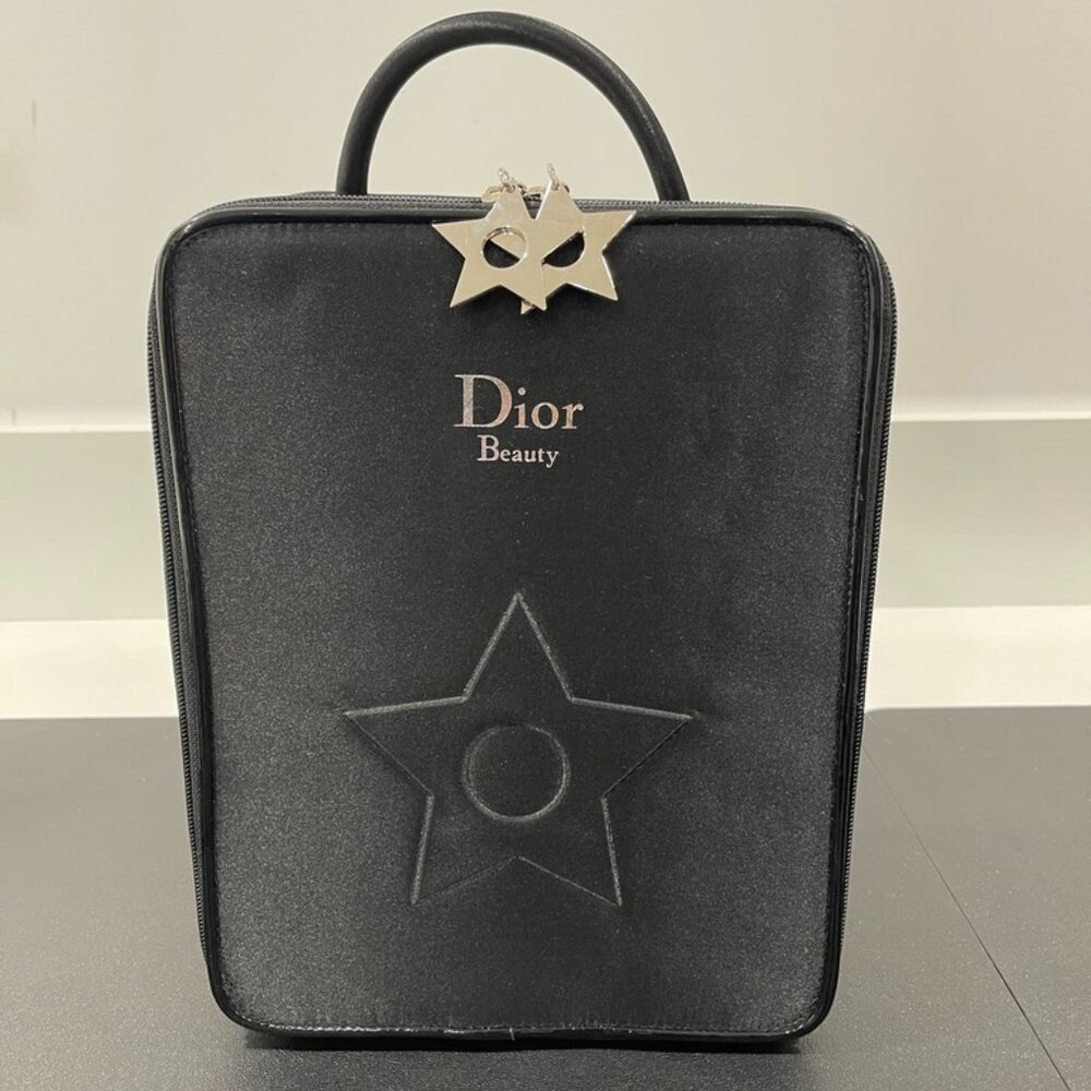 Christian Dior Beauty Vanity Pouch Set Black Satin Novelty (PM1005)